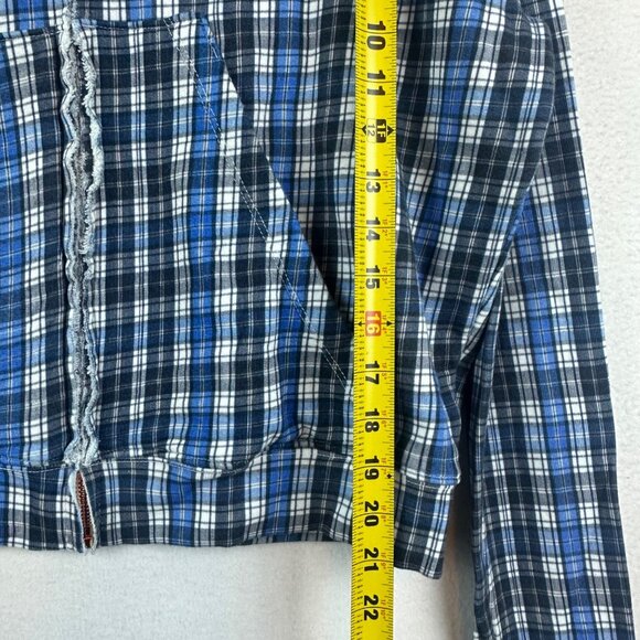 Frank and Eileen Tee Lab Zip Plaid Gingham Hoodie Womens Medium Fleece Preppy - Picture 5 of 13